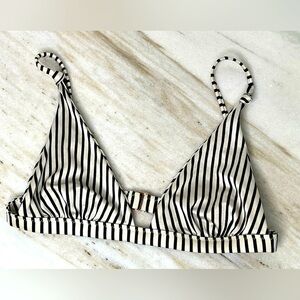 Tori Praver bikini top ONLY sz small black and cream